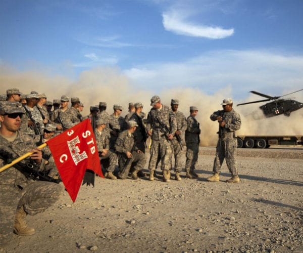 US Soldiers Celebrate Thanksgiving in a Military Base North of Iraq
