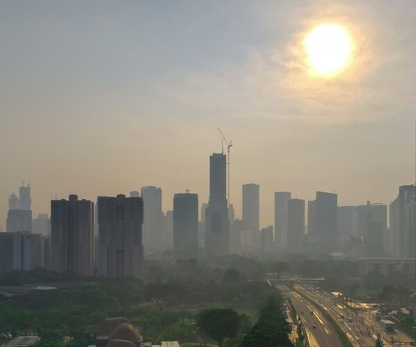 pollution over jakarta skyline