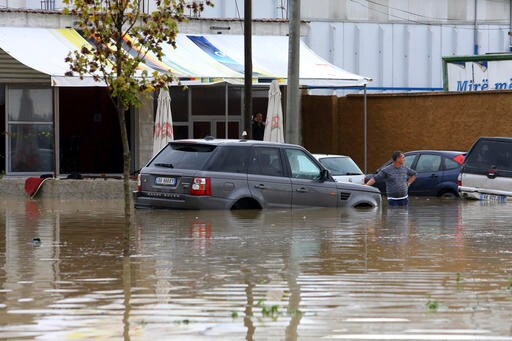 Heavy Rain Floods Albania and Blocks Roads
