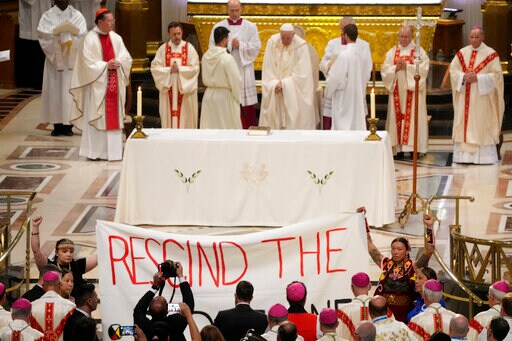 'Rescind the Doctrine' Protest Greets Pope in Canada