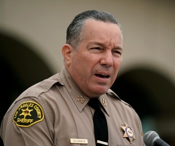 los angeles county sheriff alex villanueva speaks to press