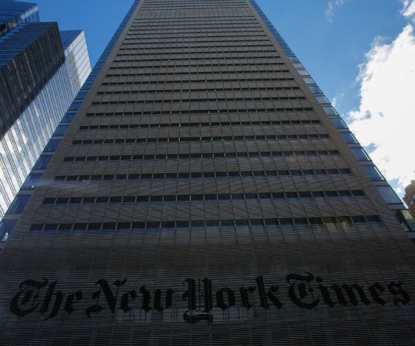 the front of the new york times building