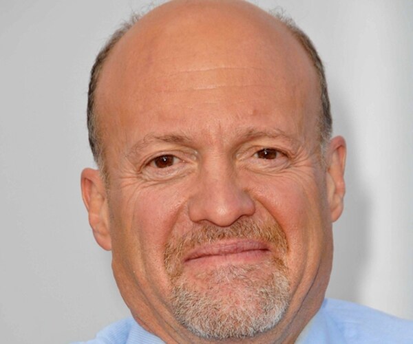 Jim Cramer in blue shirt with blue tie