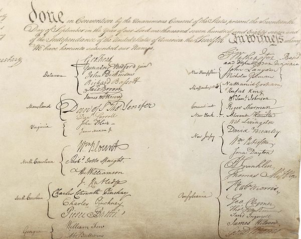 signatures on the united states constitution