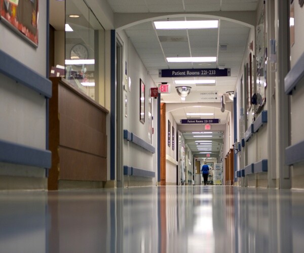 an empty hospital corridor