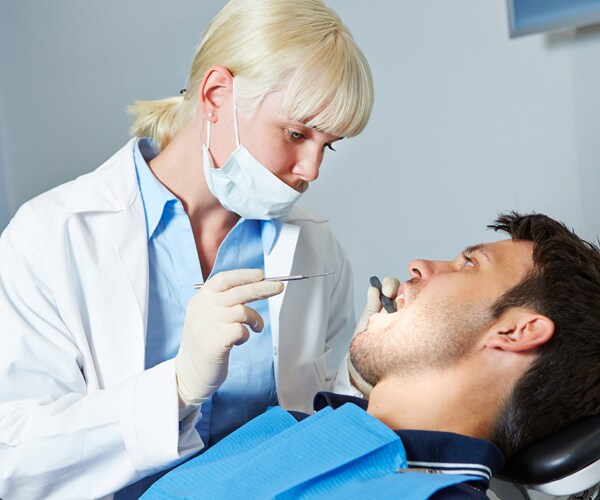 a man at the dentist