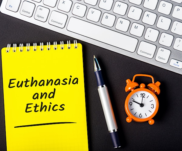 a graphic showing euthanasia and ethics