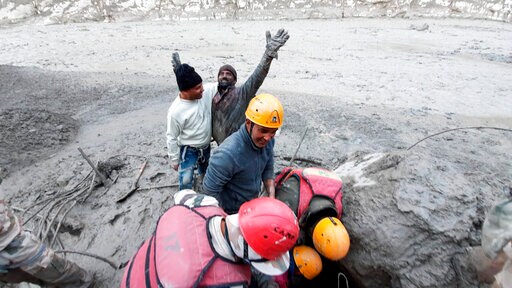 Rescuers in India Digging for 37 Trapped in Glacier Flood