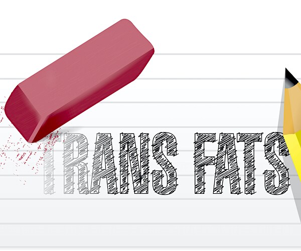 an illustration of a pencil sketch of the words trans fats which is being erased by an eraser