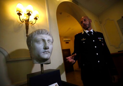 Italy Displays Marble Roman Head Stolen in World War II