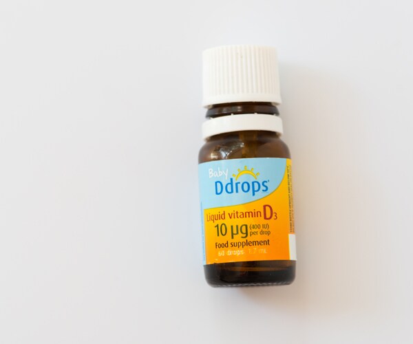 a bottle of liquid vitamin d supplement