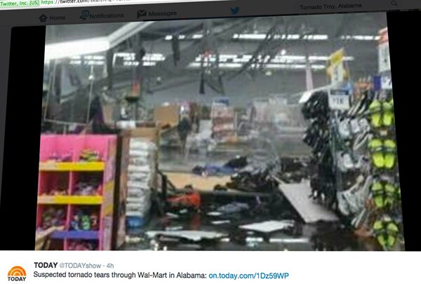 Tornado's Walmart Brushup Injures 5, Overturns 18-Wheeler in Alabama