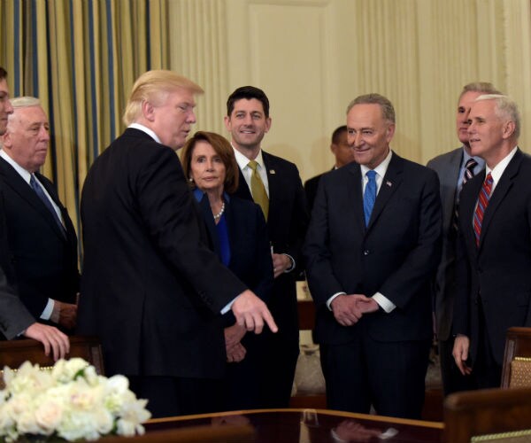 president donald trump with key members of congress and the vice president