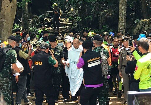 Divers Rescue Thai Buddhist Monk Trapped in Flooded Cave