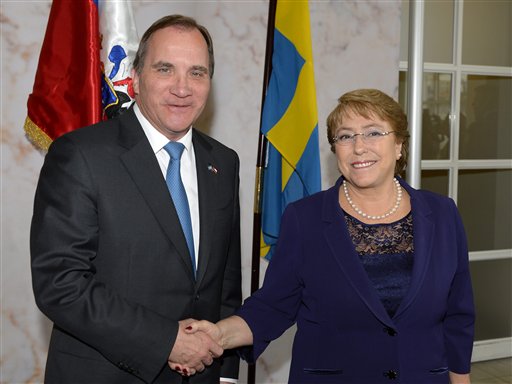 Bachelet Thanks Sweden for Help During Dictatorship