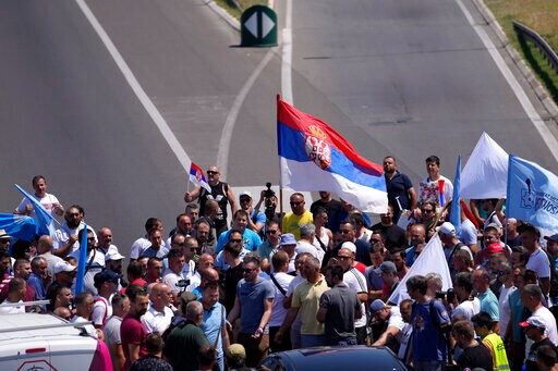 Car Factory Workers Block Key Motorway in Serbia Capital
