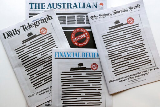 Australian Papers Redact Front Pages to Expose Govt Secrecy