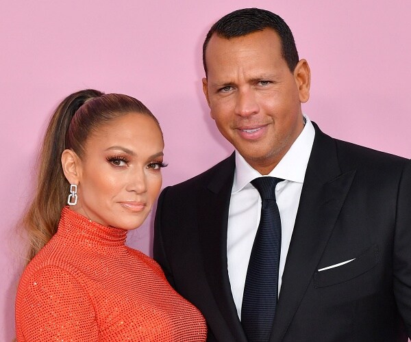 jennifer lopez and alex rodriguez pose for photo on red carpet