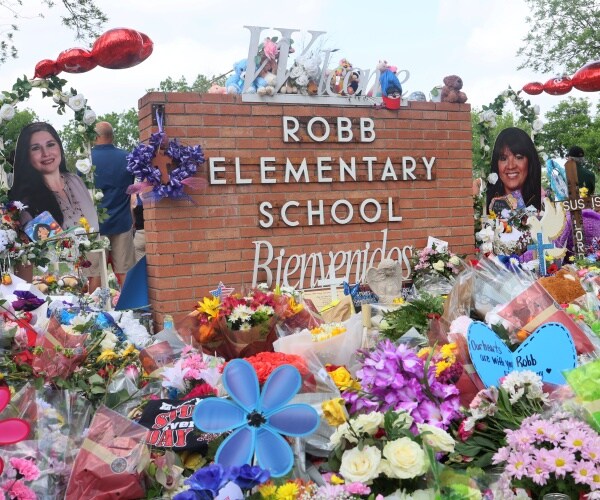 a memorial at robb elementary school