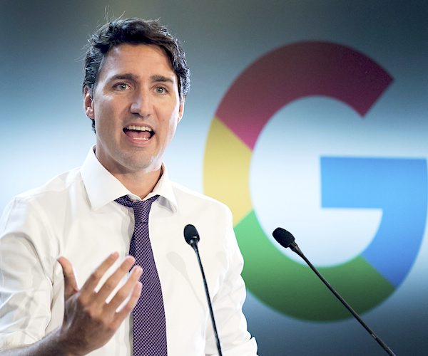 canada prime minister justin trudeau speaks at the google canada headquarters