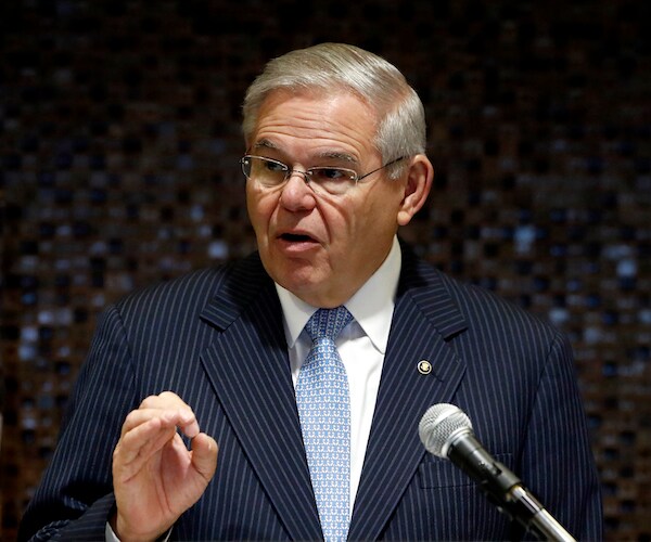 bob menendez speaks during a campaign rally