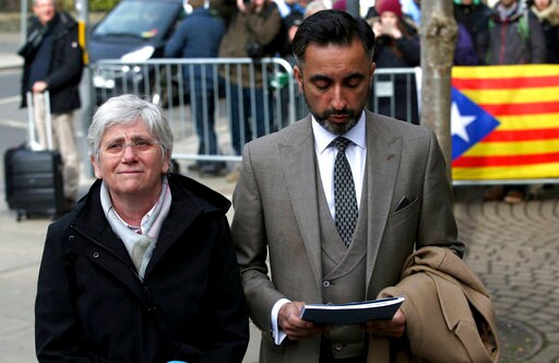 The Latest: Ex-Catalan Minister Turns Herself in in Scotland