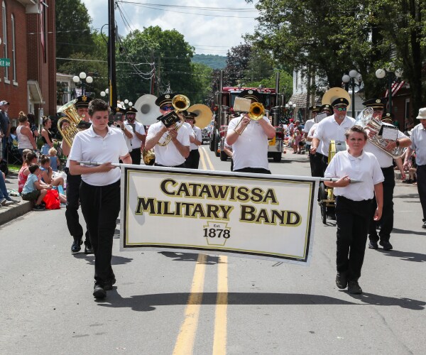 Military Band performs in an Independence Day parade