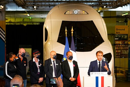 France's Macron Unveils Model of New, Green High-speed Train