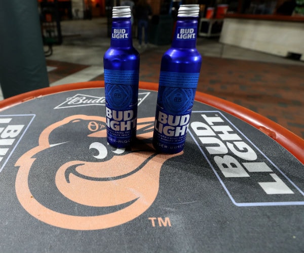 two bud light beers are shown