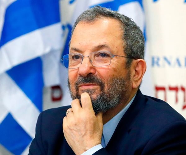 ehud barack looks on a a press conference to announce his bid against prime minister bibi netanyahu