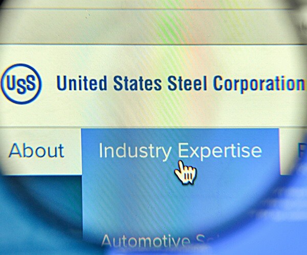 united states steel logo on the website homepage. 

