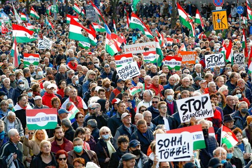 Hungary: Thousands of Orban Supporters March across Budapest