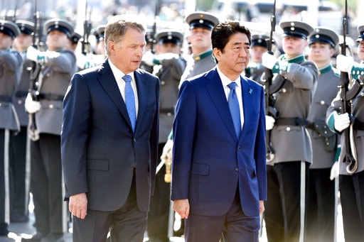 Japan's Prime Minister Abe Continues Nordic Tour to Finland