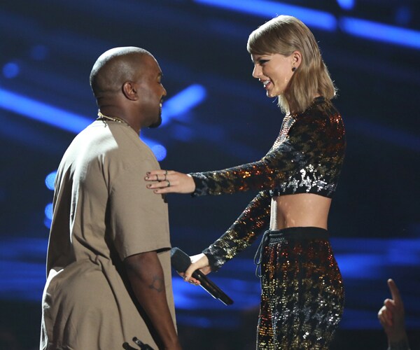 taylor swift and kanye west at the 2015 mtv video music awards