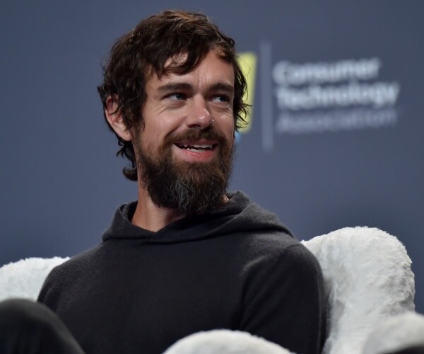 jack dorsey speaks during press event