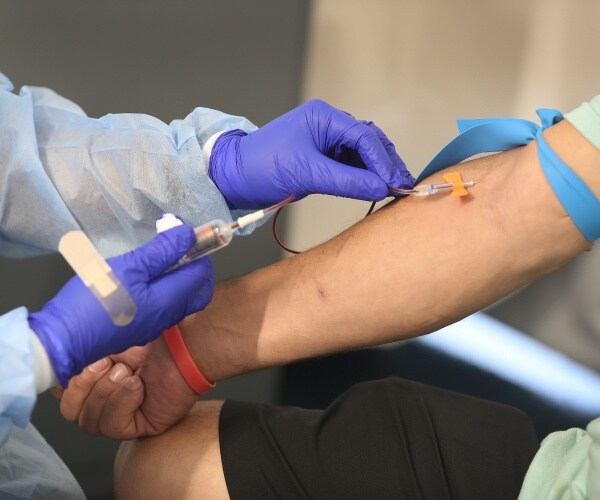 Blood being drawn for a coronavirus antibody test