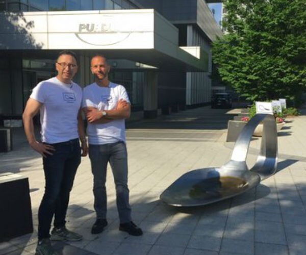 Drug Spoon Sculpture Placed Outside Opioid Maker's Headquarters