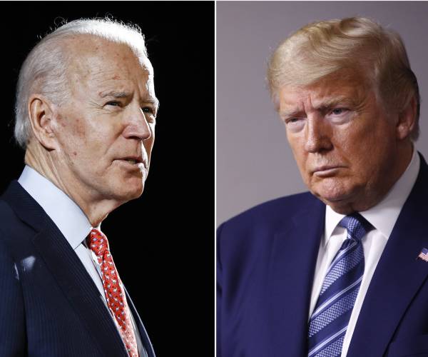 biden and trump in separate photos