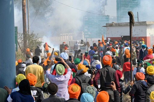 Protesting Indian Farmers Clash with Police for a Second Day as They March toward the Capital