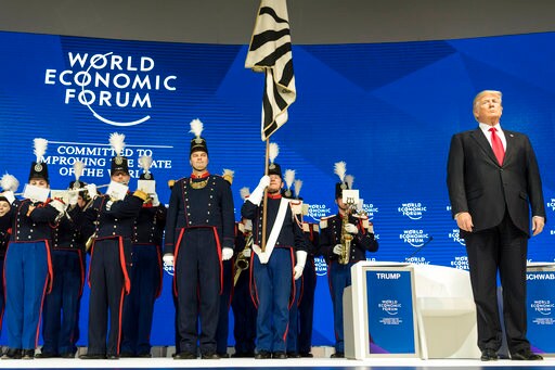 Trump-eted Welcome: Military Band Greets US Leader in Davos