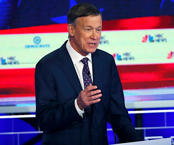 john hickenlooper speaks during the democratic presidential primary debate
