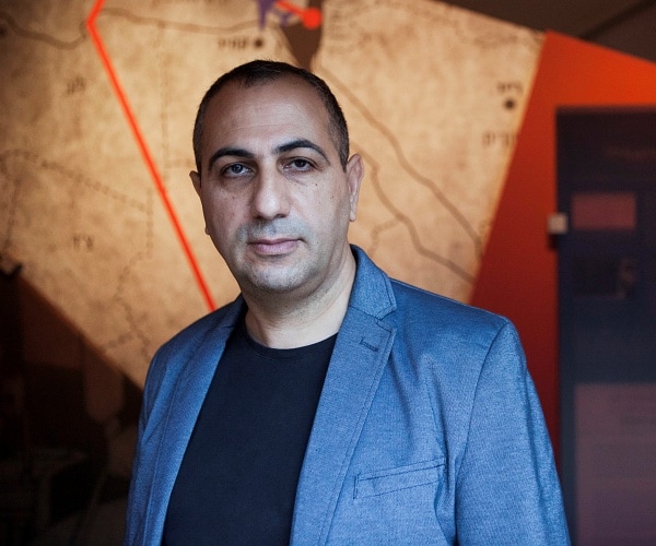 avner avraham stands in yitzhak rabin center