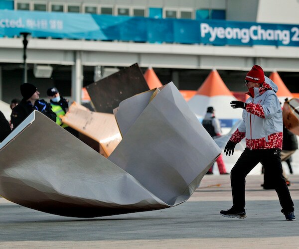 Gangneung Olympic Park Closure Forced by Fierce Wind in South Korea