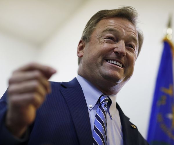 sen. dean heller, r-nev., speaks at an event in nevada. 