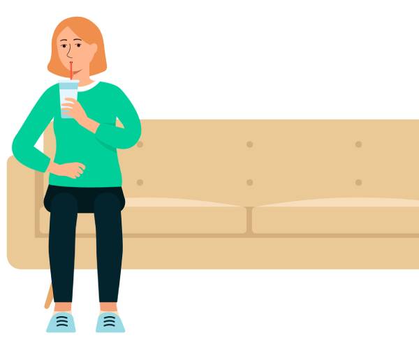 illustration of a person sitting on a couch alone