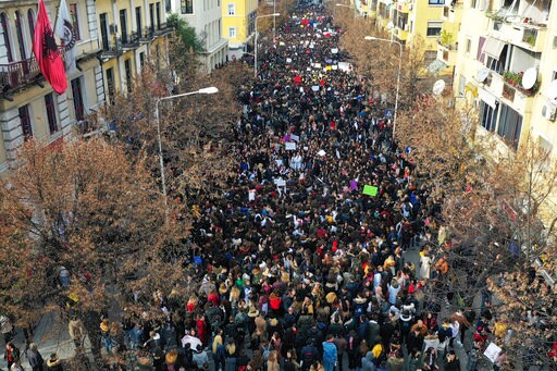 Thousands of Albanian Students Step up Rally against Fees