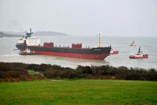 Russian Cargo Ship Runs Aground off Southwest England