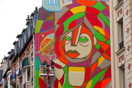 American, French Artists Revive Hope on Giant Paris Mural