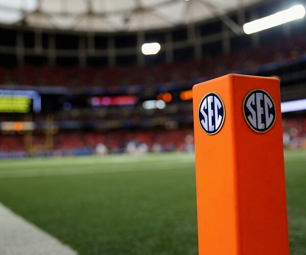 sec logo on football field