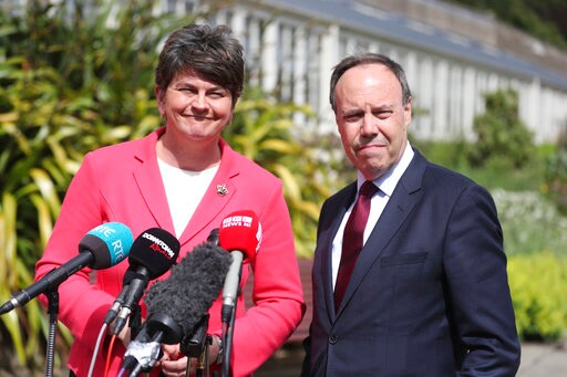 The Latest: DUP Head Arrives for Talks with UK Leader May